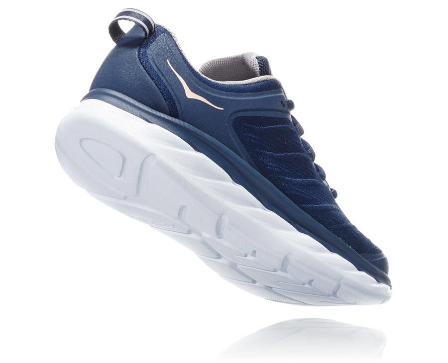 Hoka One One Womens Running Shoes - Akasa - Blue/White - CUDR42183